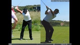 Jon Rahm golf swing  Long Iron faceon amp downtheline July 2017 [upl. by Aldora206]