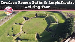 CAERLEON ROMAN BATHS amp AMPHITHEATRE WALES  Walking Tour  Pinned on Places [upl. by Hembree147]