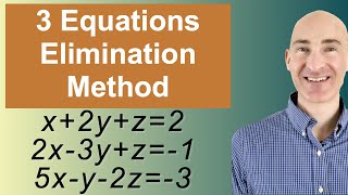 Solving Systems of 3 Equations Elimination [upl. by Haddad]