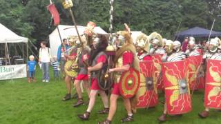 Roman Reenactment at the Amphitheatre in Caerleon Marching In [upl. by Onateag]