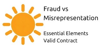 Fraud vs Misrepresentation  Other Essential Elements of a Valid Contract  CA CPT  CS amp CMA [upl. by Enirhtak]